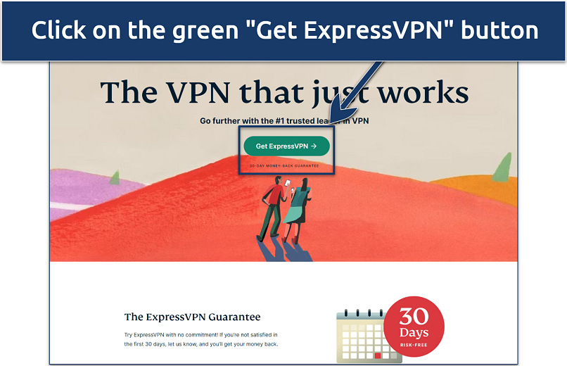 A screenshot showing ExpressVPN's homepage