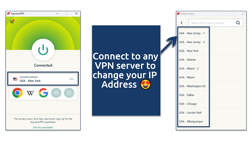 Screenshot of ExpressVPN