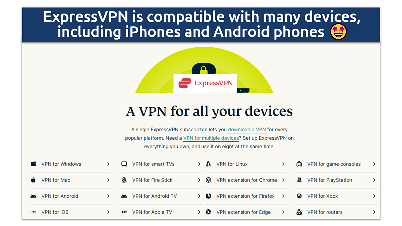 Screenshot of the ExpressVPN site