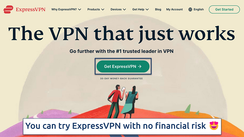 A screenshot of ExpressVPN's website