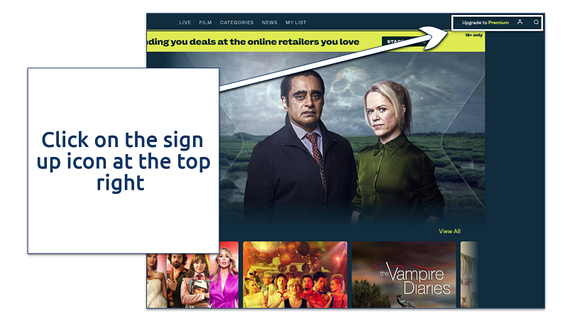 A screenshot showing ITVX's home page