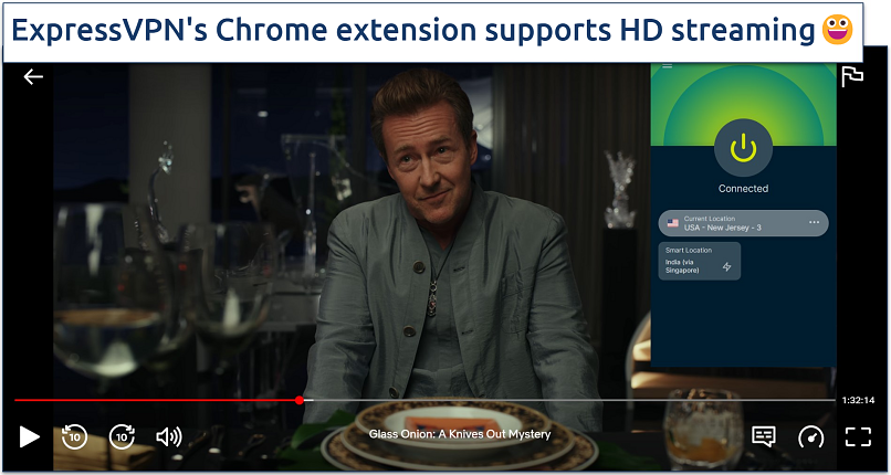 Image showing ExpressVPN streaming HD content on Netflix US