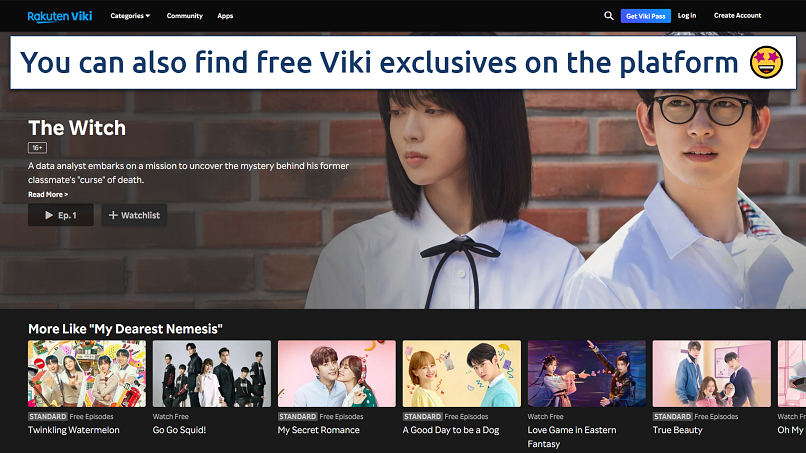 Screenshot of the Rakuten Viki homepage