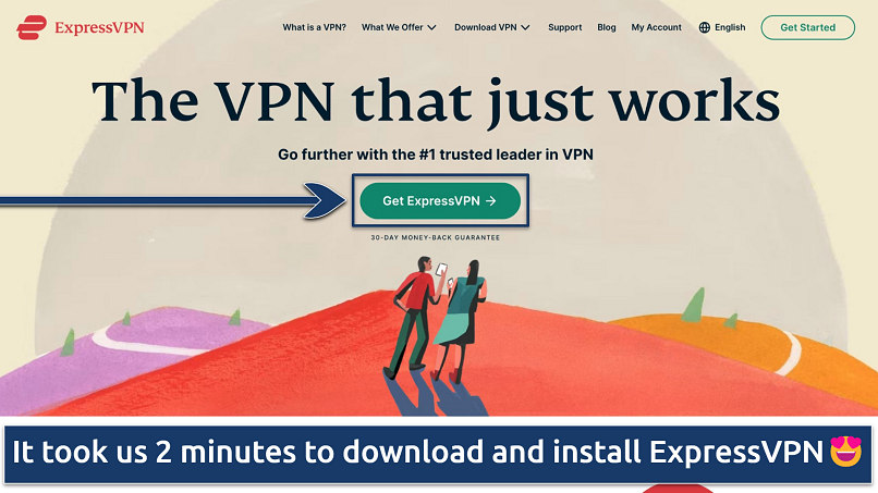 Screenshot showing the ExpressVPN website