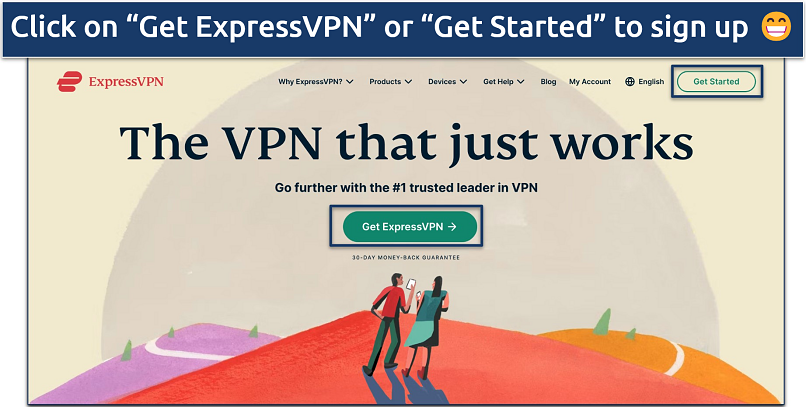 Screenshot of ExpressVPN's signup page